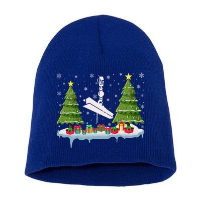 Ironworker Xmas Tree Lighting Ugly Christmas Gift Short Acrylic Beanie