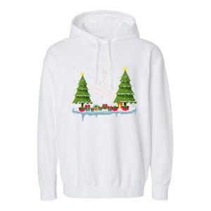 Ironworker Xmas Tree Lighting Ugly Christmas Gift Garment-Dyed Fleece Hoodie