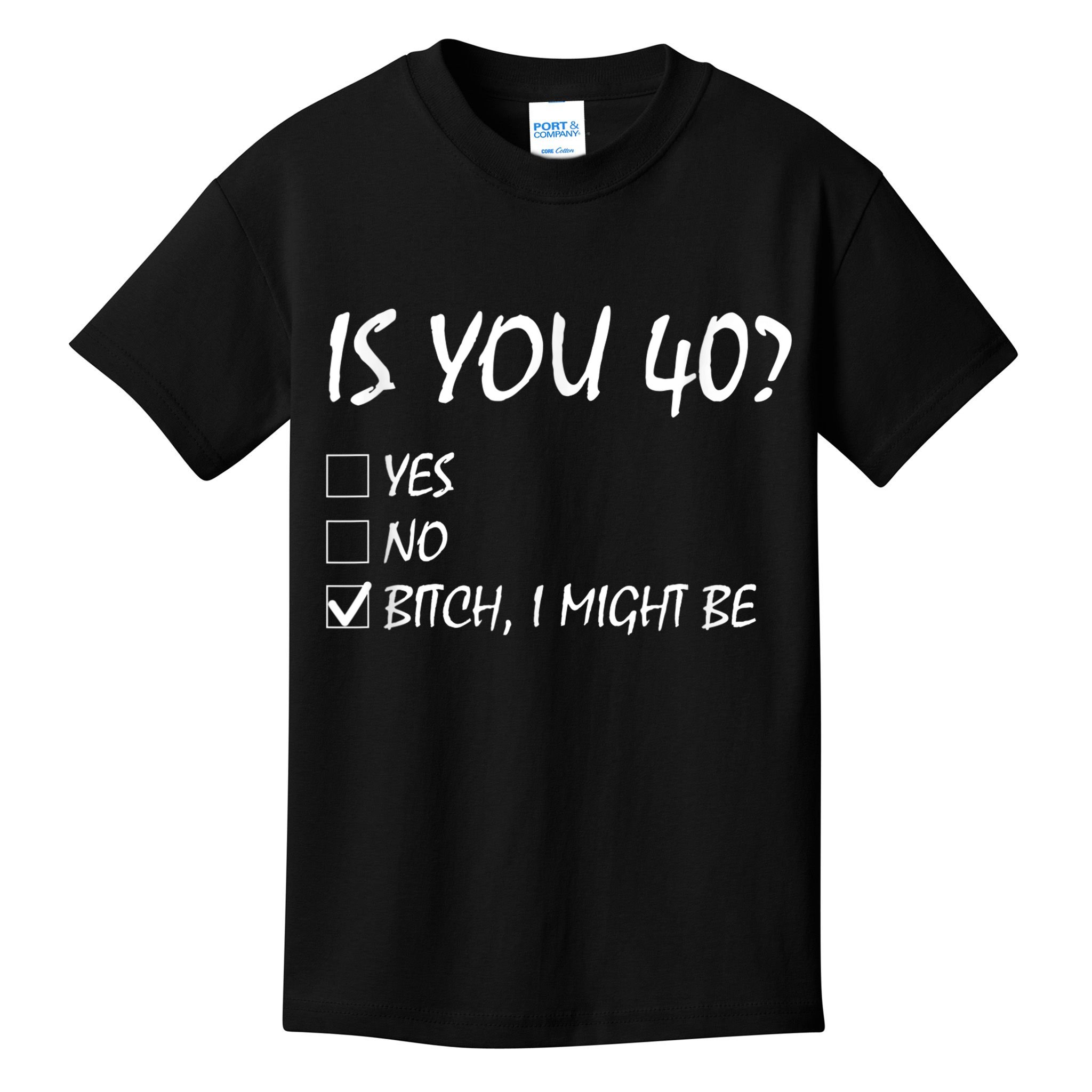 Is You 40? funny 40th Birthday, 40 Year Old, Birthday Party Kids T-Shirt