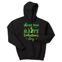 Irish You A Happy Valentine's Day Green Holiday Kids Hoodie