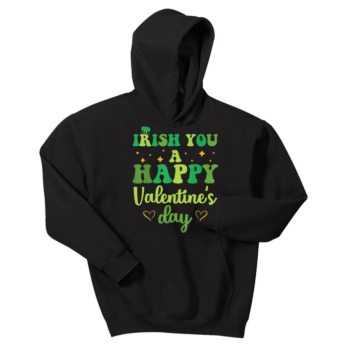 Irish You A Happy Valentine's Day Green Holiday Kids Hoodie