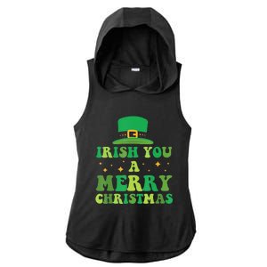 Irish You A Merry Christmas Holiday Ladies PosiCharge Tri-Blend Wicking Draft Hoodie Tank