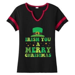 Irish You A Merry Christmas Holiday Ladies Halftime Notch Neck Tee