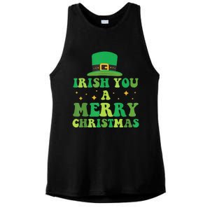 Irish You A Merry Christmas Holiday Ladies PosiCharge Tri-Blend Wicking Tank