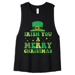 Irish You A Merry Christmas Holiday Women's Racerback Cropped Tank