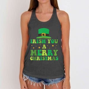 Irish You A Merry Christmas Holiday Women's Knotted Racerback Tank