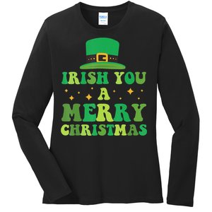 Irish You A Merry Christmas Holiday Ladies Long Sleeve Shirt