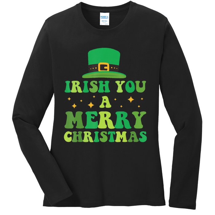 Irish You A Merry Christmas Holiday Ladies Long Sleeve Shirt