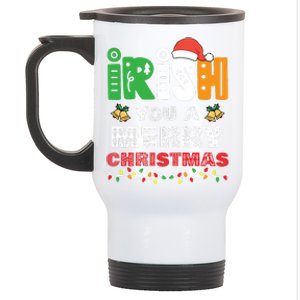 Irish You A Merry Christmas Winter Holiday Gifts Funny Xmas Long Sleeve Stainless Steel Travel Mug