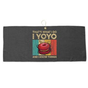 I Yoyo And I Know Things Funny Large Microfiber Waffle Golf Towel