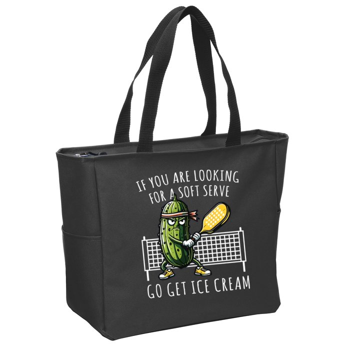 If You Are Looking For A Soft Serve Go Get Ice Cream Funny Pickleball Zip Tote Bag