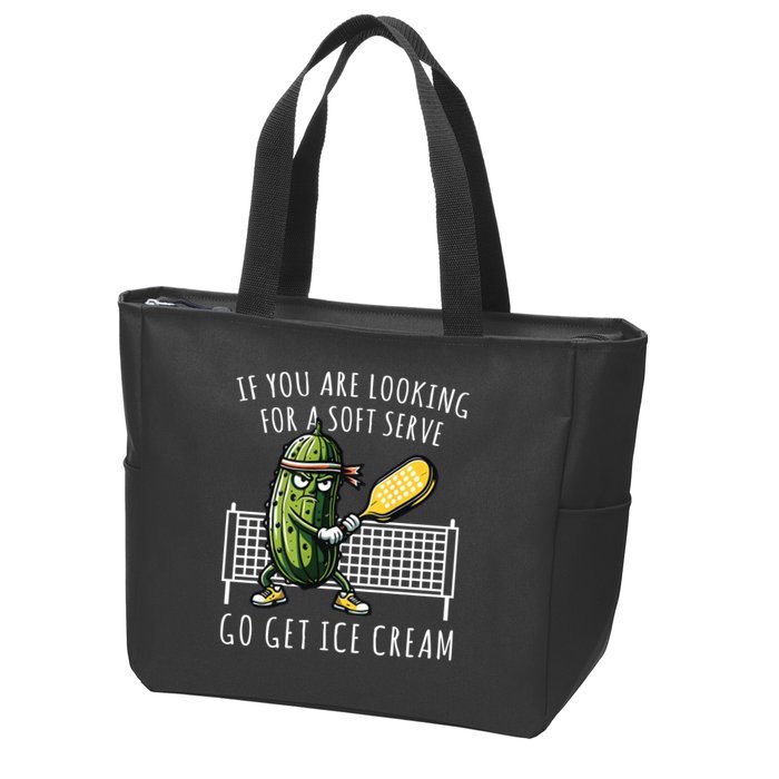 If You Are Looking For A Soft Serve Go Get Ice Cream Funny Pickleball Zip Tote Bag