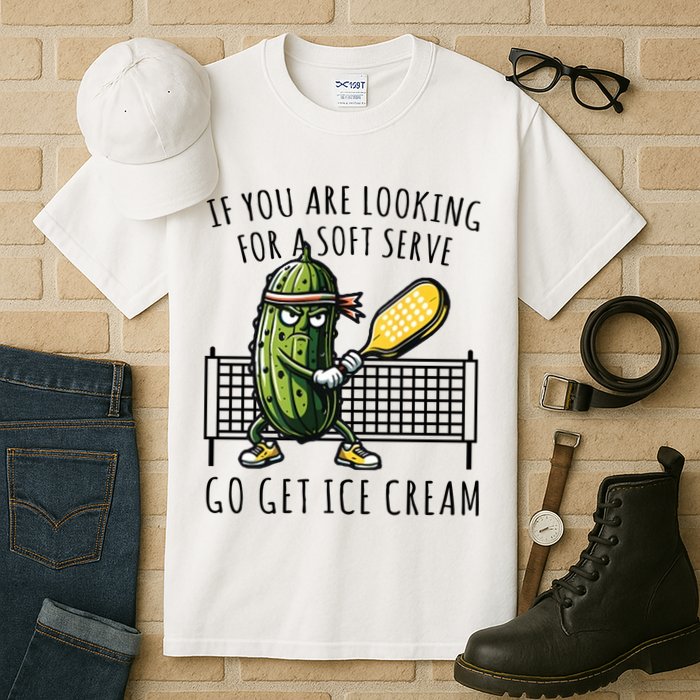 If You Are Looking For A Soft Serve Go Get Ice Cream Funny Pickleball Tall T-Shirt