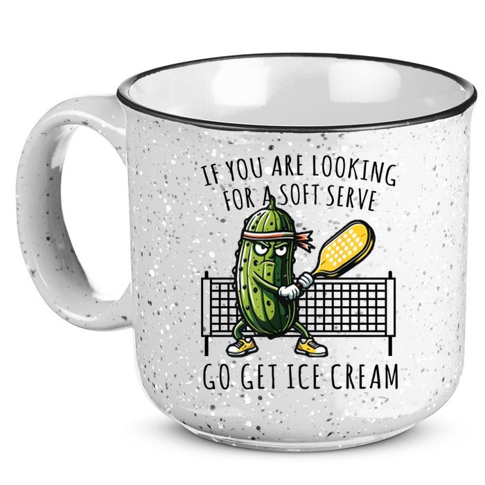 If You Are Looking For A Soft Serve Go Get Ice Cream Funny Pickleball 15oz Campfire Ceramic Mug