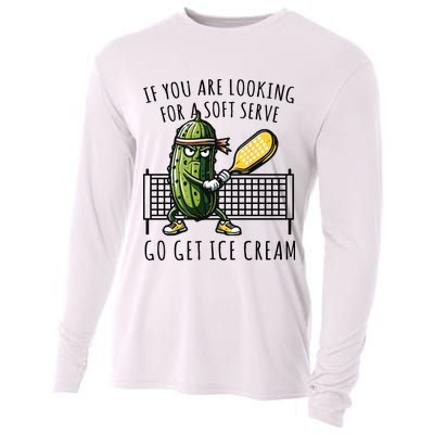 If You Are Looking For A Soft Serve Go Get Ice Cream Funny Pickleball Cooling Performance Long Sleeve Crew