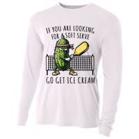If You Are Looking For A Soft Serve Go Get Ice Cream Funny Pickleball Cooling Performance Long Sleeve Crew