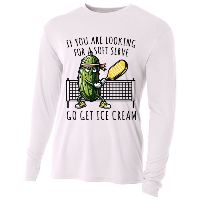 If You Are Looking For A Soft Serve Go Get Ice Cream Funny Pickleball Cooling Performance Long Sleeve Crew