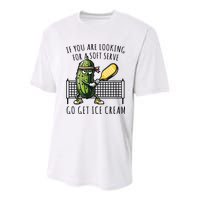 If You Are Looking For A Soft Serve Go Get Ice Cream Funny Pickleball Youth Performance Sprint T-Shirt