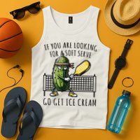 If You Are Looking For A Soft Serve Go Get Ice Cream Funny Pickleball Tank Top