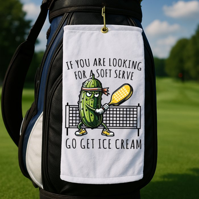 If You Are Looking For A Soft Serve Go Get Ice Cream Funny Pickleball Golf Towel