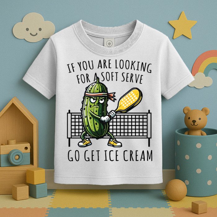 If You Are Looking For A Soft Serve Go Get Ice Cream Funny Pickleball Toddler T-Shirt