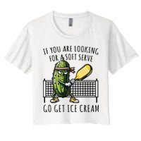 If You Are Looking For A Soft Serve Go Get Ice Cream Funny Pickleball Crop Top