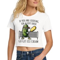 If You Are Looking For A Soft Serve Go Get Ice Cream Funny Pickleball Crop Top