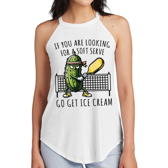 If You Are Looking For A Soft Serve Go Get Ice Cream Funny Pickleball Women's Perfect Tri Rocker Tank