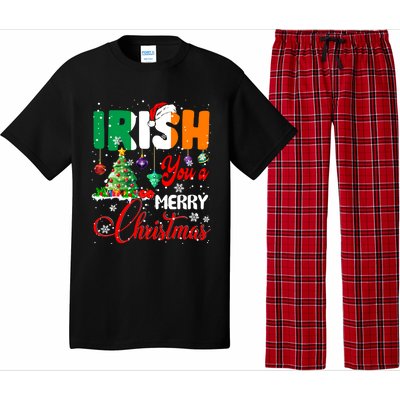 Irish You A Merry Christmas Santa Irish Flag Christmas Tree Funny Gift Pajama Set