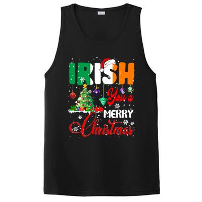 Irish You A Merry Christmas Santa Irish Flag Christmas Tree Funny Gift PosiCharge Competitor Tank