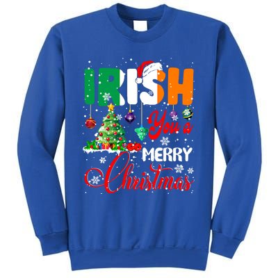 Irish You A Merry Christmas Santa Irish Flag Christmas Tree Funny Gift Sweatshirt