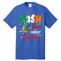 Irish You A Merry Christmas Santa Irish Flag Christmas Tree Funny Gift Tall T-Shirt