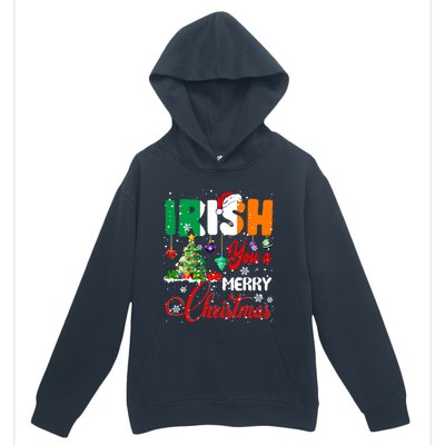 Irish You A Merry Christmas Santa Irish Flag Christmas Tree Funny Gift Urban Pullover Hoodie