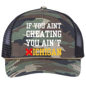 If You Aint Cheating You Ain't Michigan Retro Rope Trucker Hat Cap