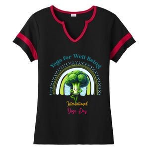 International Yoga And Eat Your Vegetables Day Huity Gift Ladies Halftime Notch Neck Tee