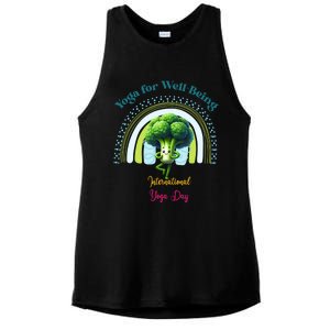 International Yoga And Eat Your Vegetables Day Huity Gift Ladies PosiCharge Tri-Blend Wicking Tank