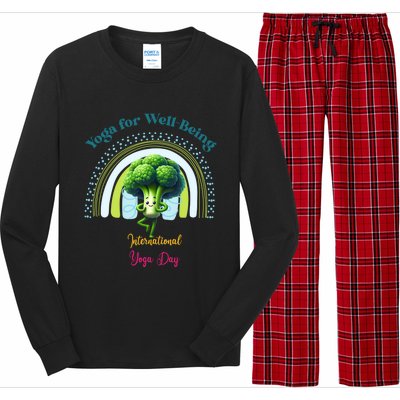 International Yoga And Eat Your Vegetables Day Huity Gift Long Sleeve Pajama Set