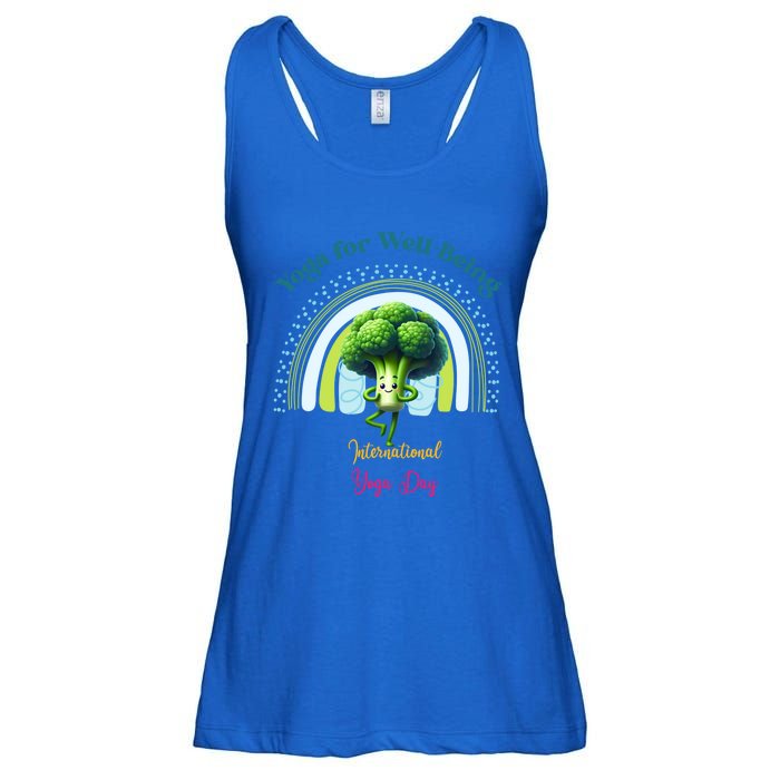 International Yoga And Eat Your Vegetables Day Huity Gift Ladies Essential Flowy Tank