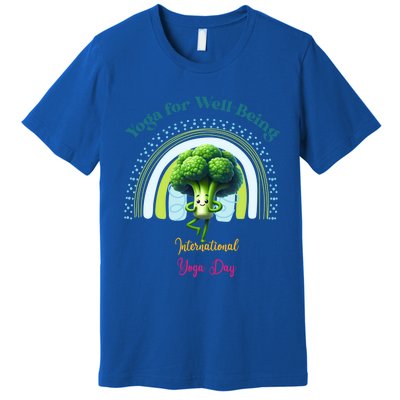 International Yoga And Eat Your Vegetables Day Huity Gift Premium T-Shirt