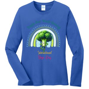 International Yoga And Eat Your Vegetables Day Huity Gift Ladies Long Sleeve Shirt