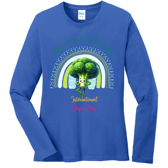 International Yoga And Eat Your Vegetables Day Huity Gift Ladies Long Sleeve Shirt