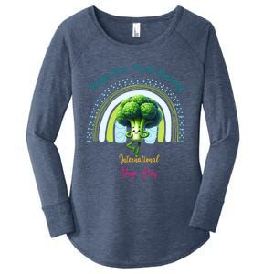 International Yoga And Eat Your Vegetables Day Huity Gift Women's Perfect Tri Tunic Long Sleeve Shirt