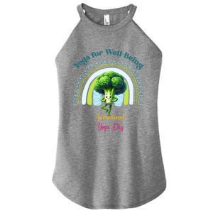 International Yoga And Eat Your Vegetables Day Huity Gift Women's Perfect Tri Rocker Tank