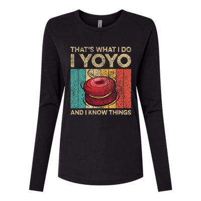 I Yoyo And I Know Things Funny Vintage Yoyo Womens Cotton Relaxed Long Sleeve T-Shirt