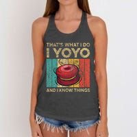 I Yoyo And I Know Things Funny Vintage Yoyo Women's Knotted Racerback Tank