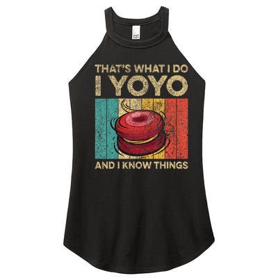 I Yoyo And I Know Things Funny Vintage Yoyo Women's Perfect Tri Rocker Tank