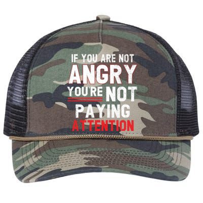 If You Are Not Angry You Are Not Paying Attention Retro Rope Trucker Hat Cap