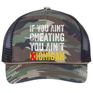 If You AinT Cheating You AinT Michigan Retro Rope Trucker Hat Cap