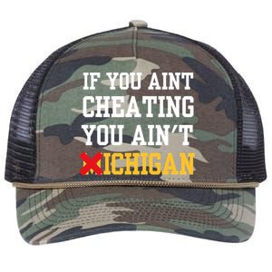 If You Aint Cheating You AinT Michigan Retro Rope Trucker Hat Cap