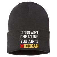 If You Aint Cheating You Ain't Michigan retro  Sustainable Knit Beanie